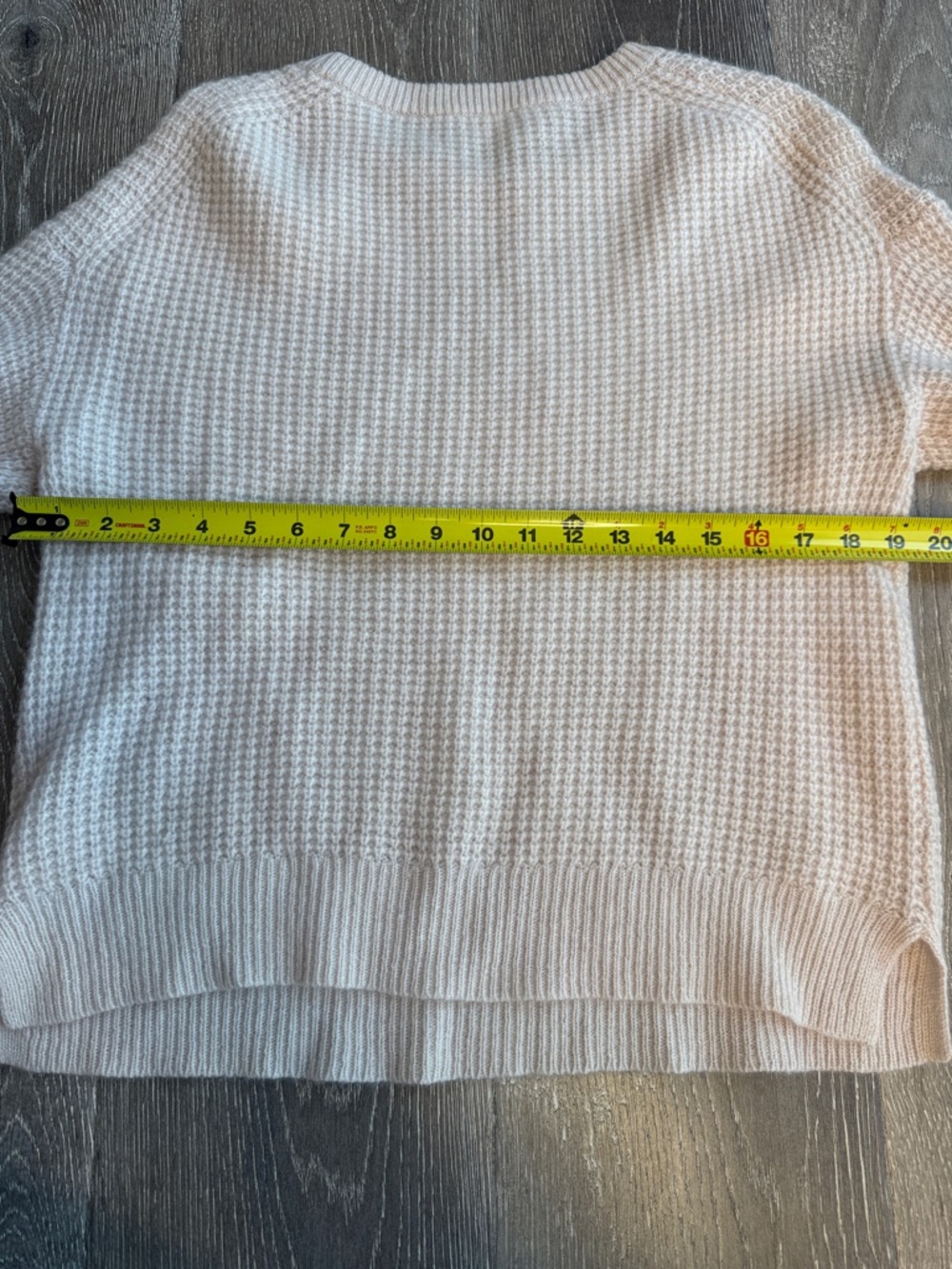 White + Warren Textured 100% Cashmere Crewneck Sweater - Cream MK0593 - Picture 5 of 5